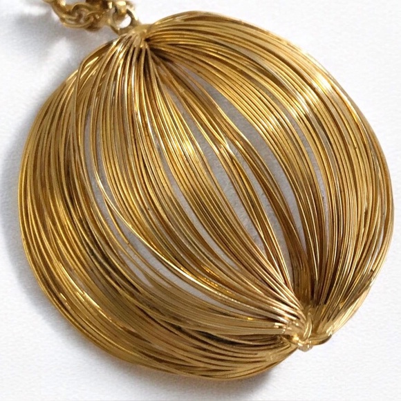 Vintage Sculptural Wire Pendant Necklace - Picture 3 of 4